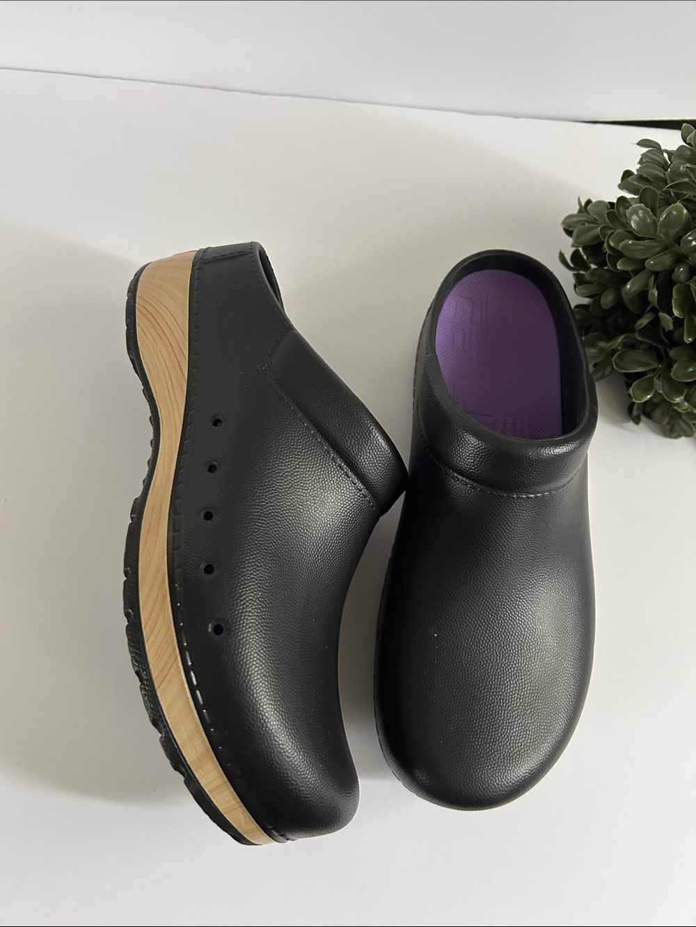 Dansko Black Clogs with Purple Insole - Picture 4 of 10